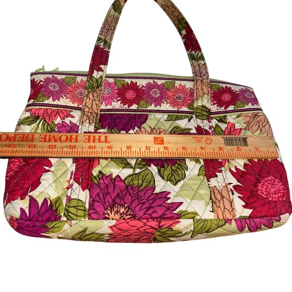 Vera Bradley "Hello Dahlia" Handbag Pink Flowers Quilted Shoulder Bag Tote Purse - Picture 11 of 11